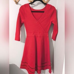 Reiss Knit V Neck Faux Wrap Dress